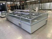 Congélateur coffre commercial pour supermarché, vitrine de présentation pour aliments surgelés, porte vitrée combinée, grande capacité, dégivrage automatique