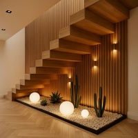 Escalier flottant avec main courante intégrée et éclairage LED pour une utilisation nocturne sécurisée dans les espaces duplex et loft