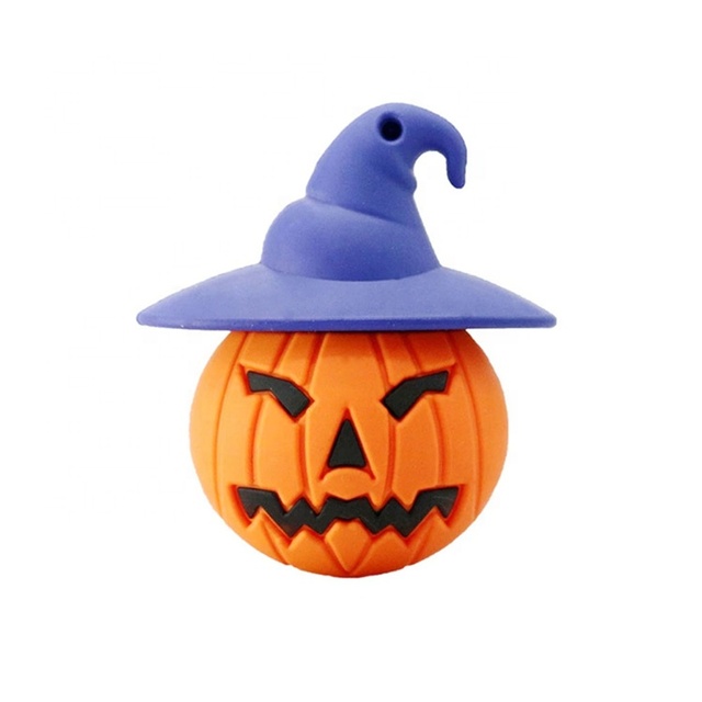 2026 Halloween Most Popular Usb Flash Drive Resin Pumpkin Lantern Usb Gadgets PVC Scary Cushaw Usb Memory Stick