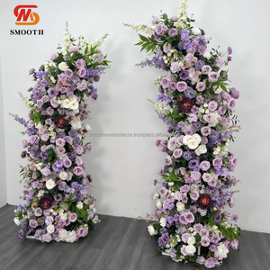 ดอกไม้สีม่วงอ่อนมาใหม่เรียบดอกไม้ม้วน3D ผนังดอกไม้ตกแต่งผนังงานแต่งงาน - Product Image 3