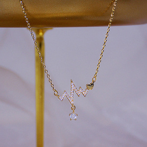 Collana con Ciondolo a Onda Cardiaca per Donne, Catenina Minimalista con Charm d'Amore, Gioiello alla Moda per Uso Quotidiano, Regalo - Product Image 4