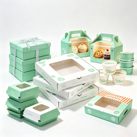Boîte à emporter écologique personnalisée avec logo imprimé, qualité alimentaire, pour restaurant, boulangerie, pâtisserie, emballage cadeau