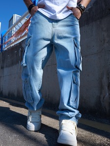 Jeans Cargo da <span class=keywords><strong>uomo</strong></span> Jeans da <span class=keywords><strong>uomo</strong></span> Cargo Jeans <span class=keywords><strong>pantaloni</strong></span> Jeans con tasca laterale - Product Image 6