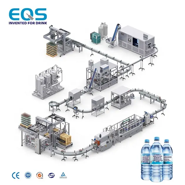 Popular High Level Mineral Drinking Water Production Line 3 And 1 Water Bottle Filling Machines