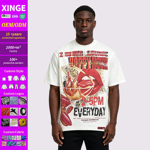 เสื้อยืดผู้ชายทรงโอเวอร์ไซส์ ผ้าฝ้ายทอ 100% แบรนด์ XINGE คอกลม ทรงหลวม ไหล่ตก ความยาวปกติ แขนสั้น - Product Image 1