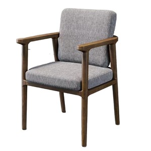 Sillón de madera maciza con asiento tapizado para sala de estar, silla de comedor - Product Image 5