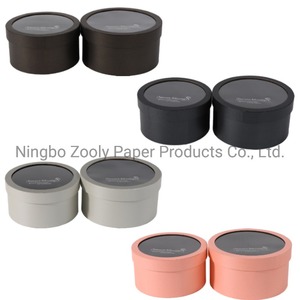 กล่องกระดาษพิมพ์โลโก้ตามสั่ง กล่องดอกไม้ทรงกลม กล่องของขวัญงานแต่งงาน กล่องของขวัญดอกไม้วาเลนไทน์ พร้อมหน้าต่างใส - Product Image 5