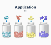 Ligne de remplissage entièrement automatique pour petits objets avec insérateur de déshydratant, compteur, capsuleuse et scelleuse pour bocaux en plastique et en verre