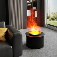 Cheminée circulaire au design moderne personnalisé avec humidificateur à flamme simulée 3D Lampe de poêle à feu de joie à noyau électronique