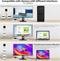Nouvel écran tactile de 24 pouces Full HD 2560x1440P 100Hz 10 points multi-touch avec caméra web, ports Business/VGA/USB, noir, garantie 3 ans