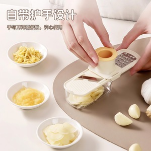 Multi Functional Ginger Garlic Grinder 3 In 1 Slicer Grater Kitchen Tool Manual Stainless Steel Plastic Housing - Product Image 3
