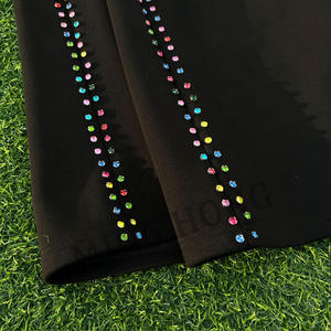 Personalizado de los hombres multicolor de diamantes de imitación de peso pesado cintura elástica negro holgado pantalones de chándal - Product Image 6