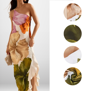 Robe longue décontractée pour femme, asymétrique à une épaule, imprimé floral, ourlet à volants, fente, élégante pour le quotidien et les rendez-vous, livraison rapide - Product Image 3
