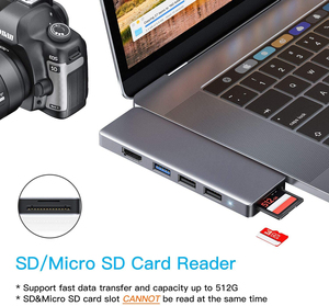 7 en <span class=keywords><strong>2</strong></span> double USB C <span class=keywords><strong>vers</strong></span> <span class=keywords><strong>Thunderbolt</strong></span> <span class=keywords><strong>3</strong></span> 4K lecteur de carte SD/Micro SD <span class=keywords><strong>adaptateur</strong></span> usb c hub <span class=keywords><strong>adaptateur</strong></span> multiport pour concentrateur PC portable - Product Image 5