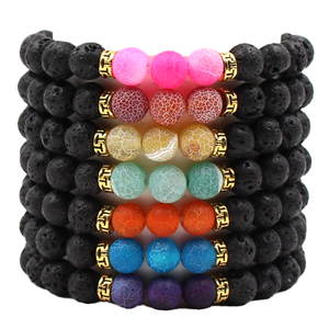 Bracelet bohème en pierres naturelles avec agate en forme de boule pour unisexe, idéal pour un anniversaire - Product Image 1