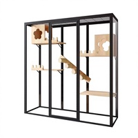 Villa pour chiens à plusieurs niveaux, enclos moderne en aluminium, grande maison pour chats avec arbre à chat, mobilier écologique pour animaux de compagnie d'intérieur