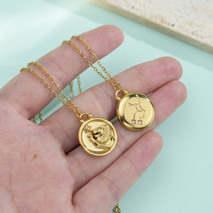 Изящный 12 созвездий диск Кулон Ювелирные изделия знак зодиака ожерелье для персонализированный гороскоп Астрология подарок - Product Image 3