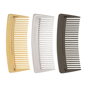 Cao cấp sang trọng tóc ép tóc lược của phụ nữ thời trang Electroplated nhựa làm tóc lược vàng bạc cho Salon sử dụng - Product Image 1