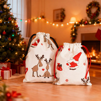 Sacs de Noël personnalisés en sublimation, petits sacs à cordon, cadeaux de Noël, sacs en toile de coton avec cordon, sacs de shopping avec logo