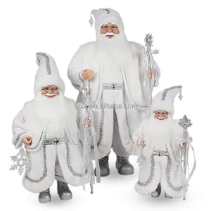 S1066 ديكورات عيد الميلاد مقاس 30 سم - 120 سم تماثيل شخصيات بابا نويل الفضية ديكورات بابا نويل قائمة