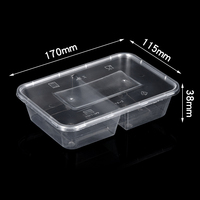 Conteneurs d'emballage alimentaire à emporter 500/750/1000 Ml, boîte alimentaire en plastique pour micro-ondes, récipients à emporter avec couvercles de haute qualité