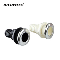 Raccord de drainage traversant à double style, embout cannelé pour tuyau, résistant aux intempéries pour sortie de réservoir d'eau de kayak et marine