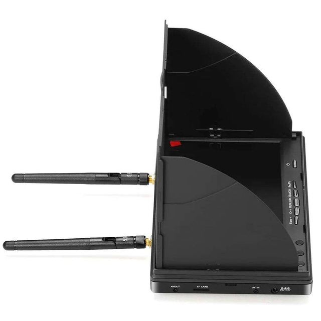 LCD5802D 7 Inch 5.8G 40CH FPV Monitor for Racing Drones with Headless Mode 800x480 Resolution Built-in DVR and Battery