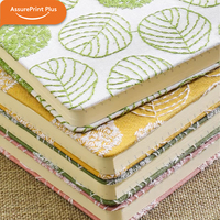 Carnet à couverture rigide en tissu brodé, logo personnalisé, motif feuilles multicolores, journal à grille, papeterie promotionnelle OEM en gros