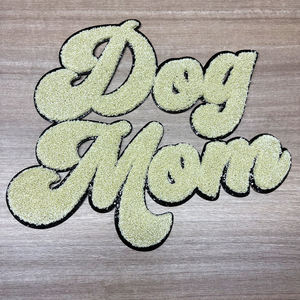 Оптовая продажа, вышитые буквы, синели, железные патчи на заказ, вышитые, Бог, хороший синель, патчи для одежды - Product Image 4