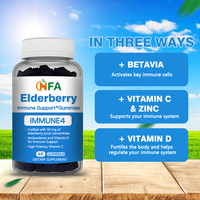Suplemento Herbal a Bajo Precio con Vitaminas C y D, Gomitas de Saúco, Regulan el Sistema Inmunológico, Suministro para 15 Días, Rico en Antioxidantes