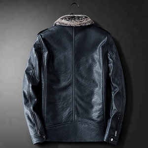 Giacca Invernale da Moto in Pelle Classica Antivento con Fodera in Pelliccia per Uomo Stile Punk - Product Image 3