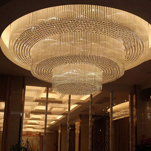 2019 diseño redondo de lujo moderno restaurante de <span class=keywords><strong>hotel</strong></span> decorativo dorado gran luz led de techo - Product Image 1