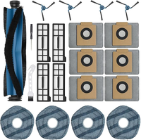 Kit de 21 pièces de rechange et accessoires pour aspirateur robot Eufy X10 Pro Omni : filtre HEPA, tampon de nettoyage, brosse latérale, brosse principale