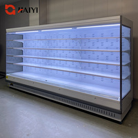 Réfrigérateur vitrine ouvert pour supermarché, refroidisseur vertical pour légumes et fruits