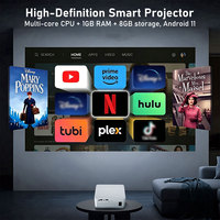 Projecteur vidéo 4K Y3 Smart LED sans fil pour cinéma maison avec système d'exploitation Android 12, mise au point automatique, correction de la distorsion trapézoïdale