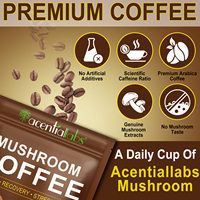 Poudre de café aux champignons fonctionnels Acentiallabs avec 10 superaliments pour améliorer les fonctions cérébrales et immunitaires