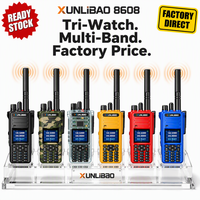XUNLIBAO 8608 Vente en gros usine Stock disponible Expédition rapide Radio bidirectionnelle portable 10W multibande avec chargeur Type-C et fonction NOAA