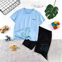 Ensemble 2 pièces pour garçons, été, en soie glacée, séchage rapide, manches courtes, shorts respirants, tenue d'entraînement de football, nouveauté