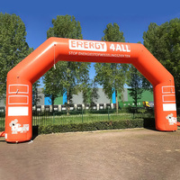 Porte de départ et d'arrivée bon marché en gros pour les arches publicitaires gonflables d'entrée de sport arc-en-ciel géant de marathon avec ballon