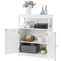 Armoire de rangement moderne en MDF blanc pour salon et chambre à coucher avec porte shaker, 2 tiroirs et 2 compartiments, meubles de salon