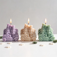 Moule en silicone Train du Père Noël pour décorations de Noël, savon, béton, bougie en cire de soja, décoration intérieure de Noël