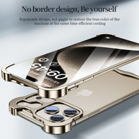 Cross-Border pour 17Pro Phone Case TPU Anti-Fingerprint Metal Corner Cushion Anti-Drop Frameless 16Promax Luxury