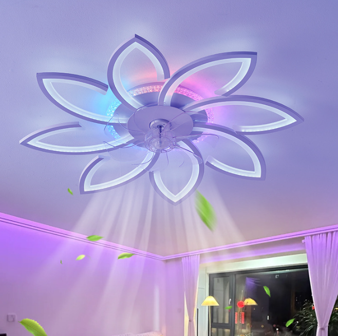 High Performance Modern Fan Light Remote Control Iron Ceiling Lamp for Living Room Dining Room Smart LED Dimmable Indoor