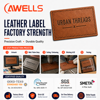 Étiquette en cuir personnalisée AWELLS, patch en cuir véritable PU gaufré pour jeans, denim et accessoires de sacs haut de gamme