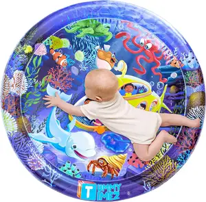 free sample non-toxic soft inflatable foldable waterproof kids baby gym tummy time activity water play mats