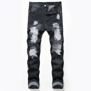 Custom Fashion Premium Pants Men Jeans High Quality Ripped Men Denim Jeans Trousers Mens Celana Jeans