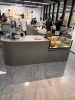 Comptoir en acier sur mesure pour café, salon de thé, ou boutique – Comptoir de présentation en acier pour café