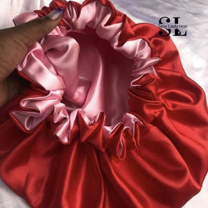 Bonito estilo de lujo con logotipo personalizado, gorro de pelo satinado, gorro de noche de seda suave para dormir para mamá, chico y adulto para escenas de fiesta - Product Image 4