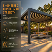 Pergola motorisée en aluminium, abri écologique, pavillon BBQ, jardin, balcon