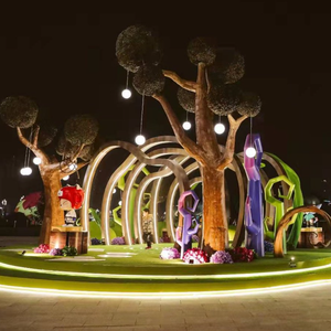 Scultura d'Ingresso Personalizzata in Vetroresina a Grande Scala a Tema Foresta Incantata per Parchi a Tema e Centri Commerciali - Moderna Opera d'Arte in FRP per Progetti di Fabbriche - Product Image 2